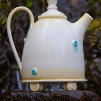 Hand thrown tiny teapot